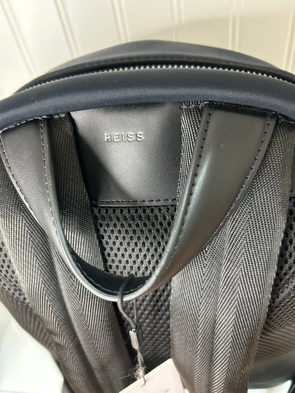 REISS Drew Dark Navy Neoprene Zipped Backpack